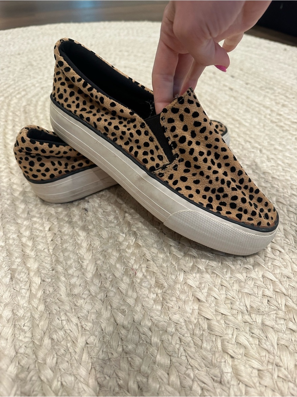 Restricted Tan and Black Cheetah Print Slip-On Espadrilles